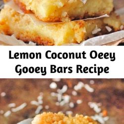 Lemon Coconut Oeey Gooey Bars Recipe These Lemon Coconut Gooey Butter Bars are buttery, gooey, with a taste of lemon and a touch of coconut. This is made of Paula Deen's Ooey Gooey Butter Bars. If you love that recipe, you will love these bars.