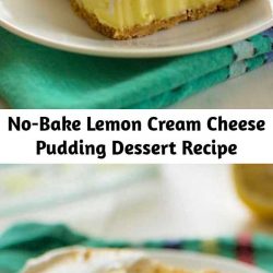 No-Bake Lemon Cream Cheese Pudding Dessert Recipe Lemon cream cheese pudding dessert is a no-bake dream! Graham crackers, lemon pudding, cream cheese and whipped topping combine in this layered lemon dessert! #lemoncheesecake #lemoncheesecakebars #nobakedesserts #lemonpudding #creamcheese #coolwhip #whippedtopping #whippingcream #easydesserts #summerdesserts #onepandesserts