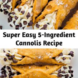 Super Easy 5-Ingredient Cannolis Recipe An easy and delicious recipe for 5-Ingredient Cannolis! This classic Italian dessert is always a crowd-pleaser. So if you’ve been searching for a foolproof recipe for cannoli filling, this one’s for you!